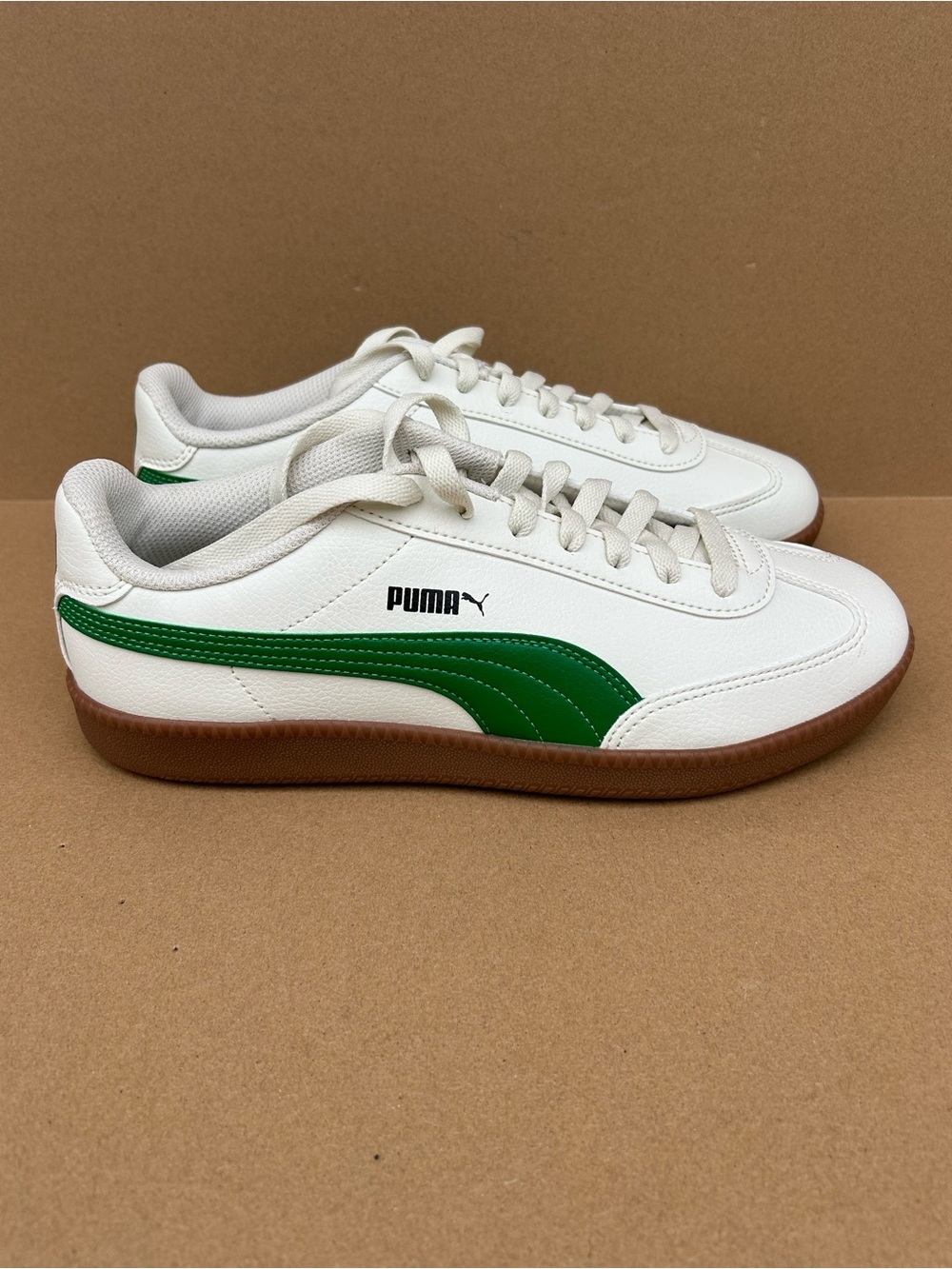 Puma Low Top Trainers Sneakers Lace up White Green Men’s 8.5 Streetwear New